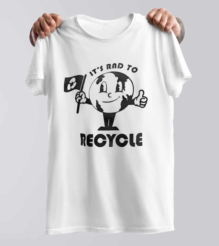 It's Rad To Recycle Earth Character With Flag And Thumbs Up T-Shirt