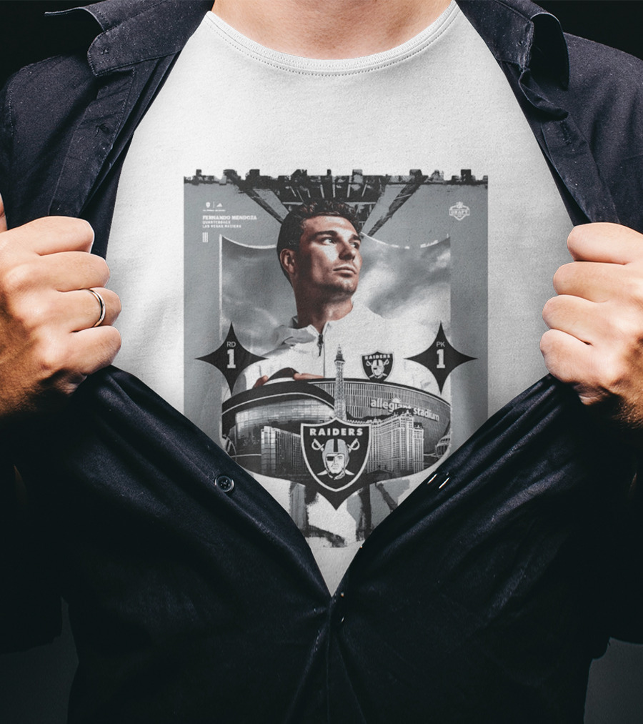 Las Vegas Raiders Quarterback Fernando Mendoza Allegiant Stadium 2026 T-Shirt