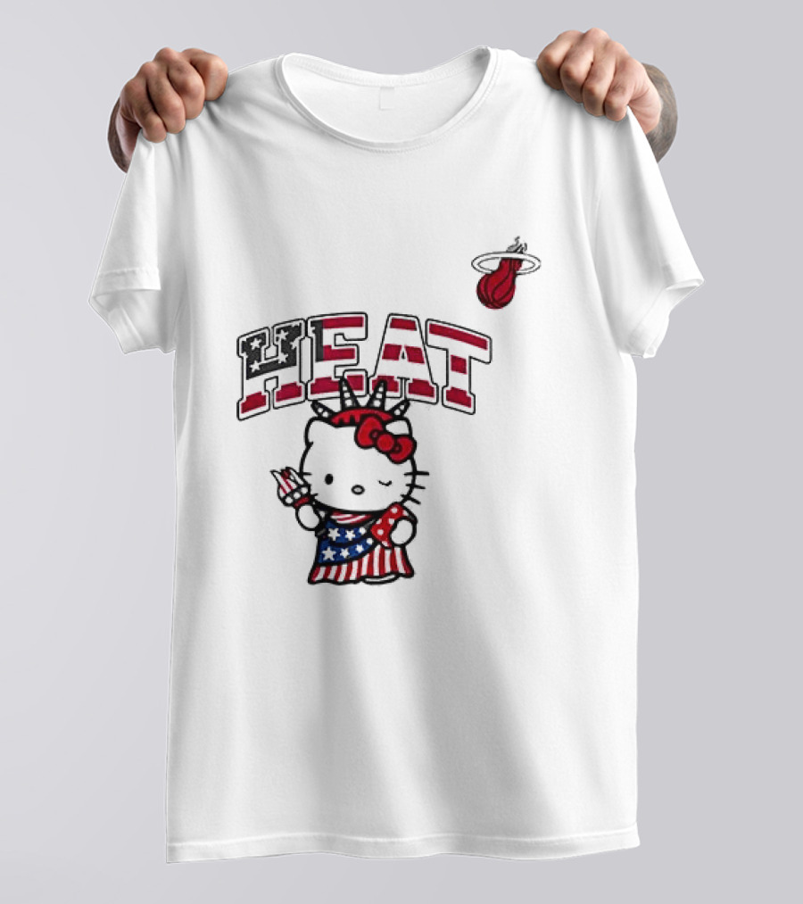 Hello Kitty Miami Heat Independence Day Celebration 1776 T-Shirt