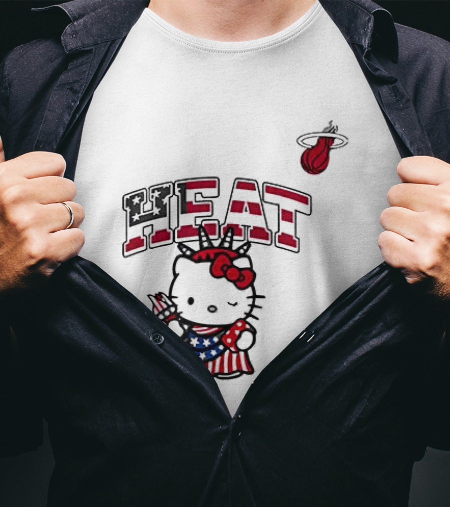 Hello Kitty Miami Heat Independence Day Celebration 1776 T-Shirt