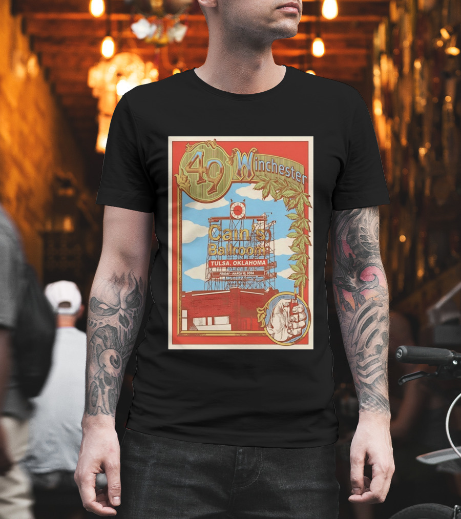 49 Winchester Cain's Ballroom Tulsa Oklahoma March 13 2026 T-Shirt