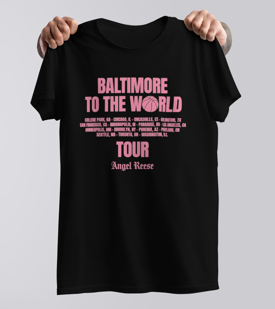 Baltimore To The World Tour Angel Reese Chicago Sky T-Shirt