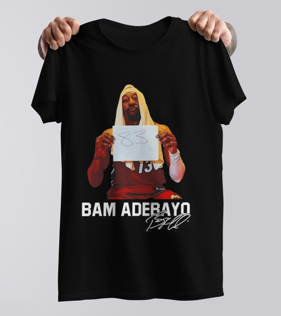 Bam Adebayo 13 Miami Basketball Legend 83 Milestone T-Shirt