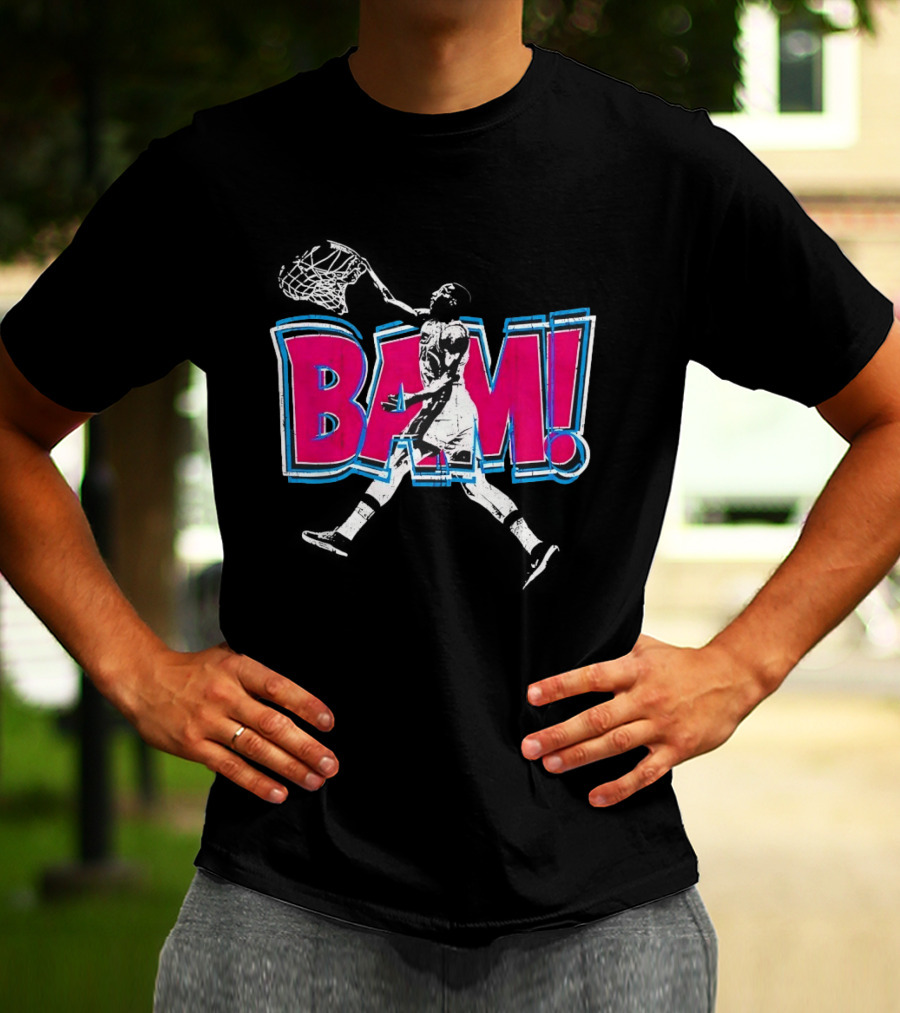 Bam Miami Heat Basketball Player Action Comic T-Shirt