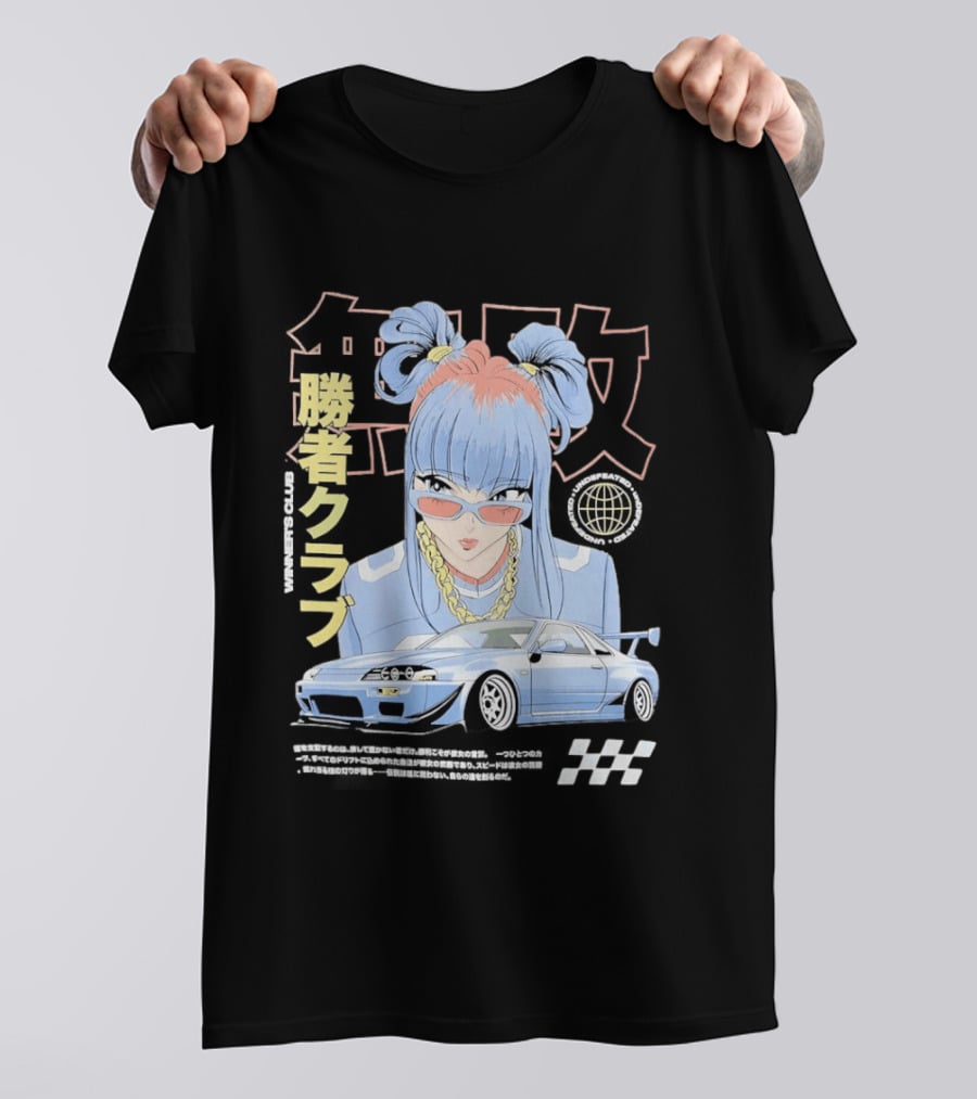 Piko Chan Nissan Skyline GT R Racing Club Anime Style Undefeated Winners T-Shirt