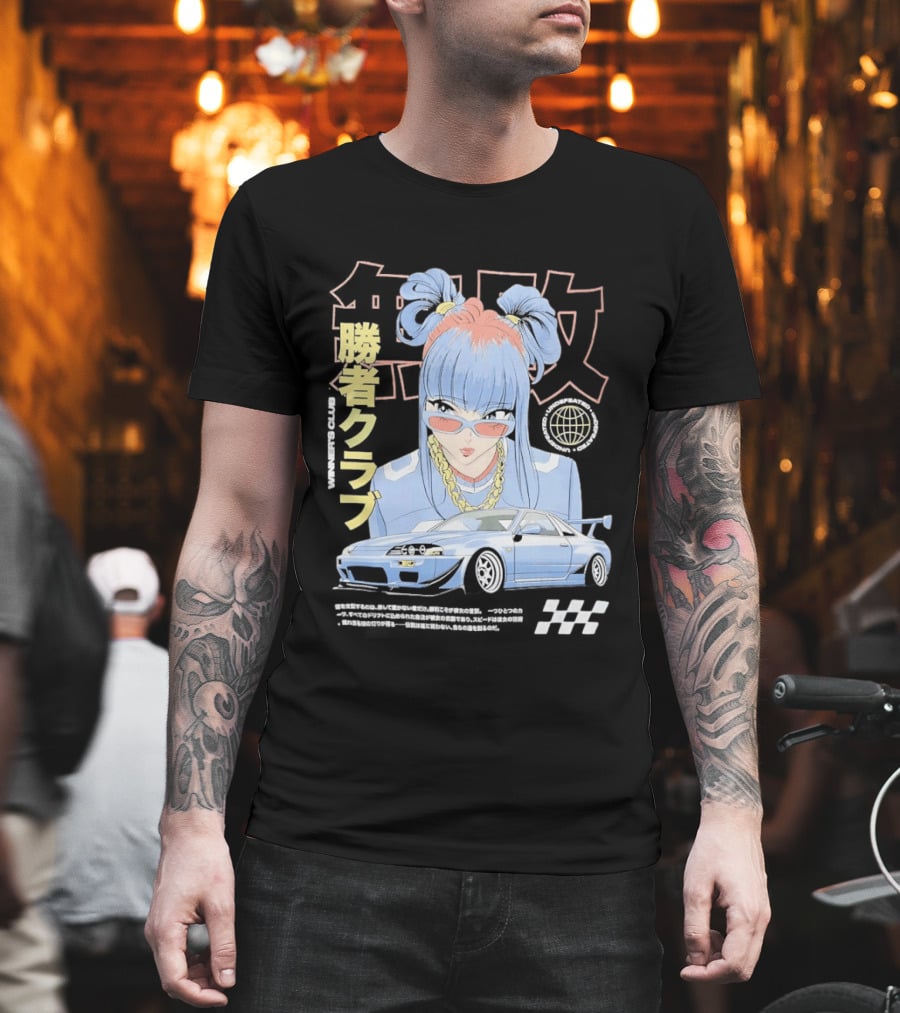 Piko Chan Nissan Skyline GT R Racing Club Anime Style Undefeated Winners T-Shirt