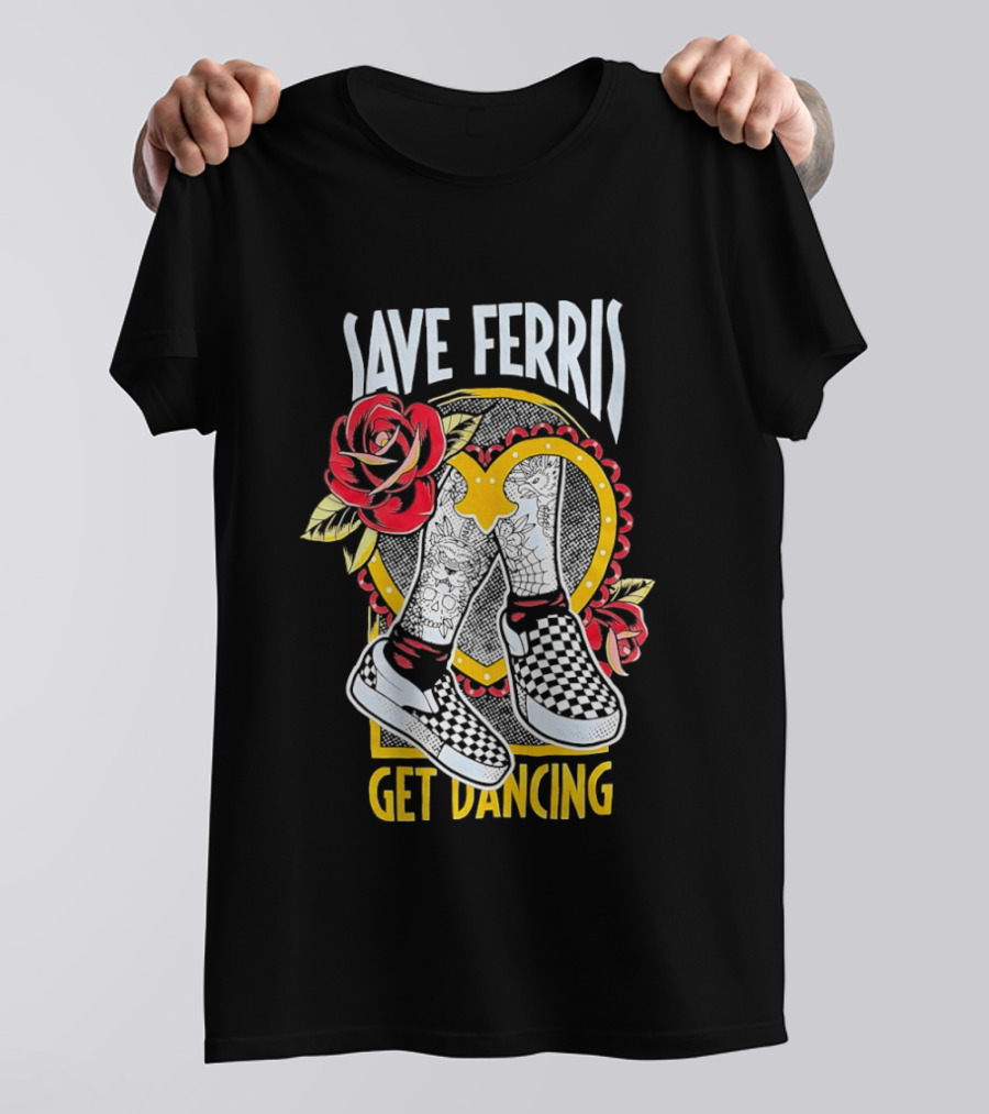 Save Ferris Get Dancing Checkered Shoes Rose T-Shirt