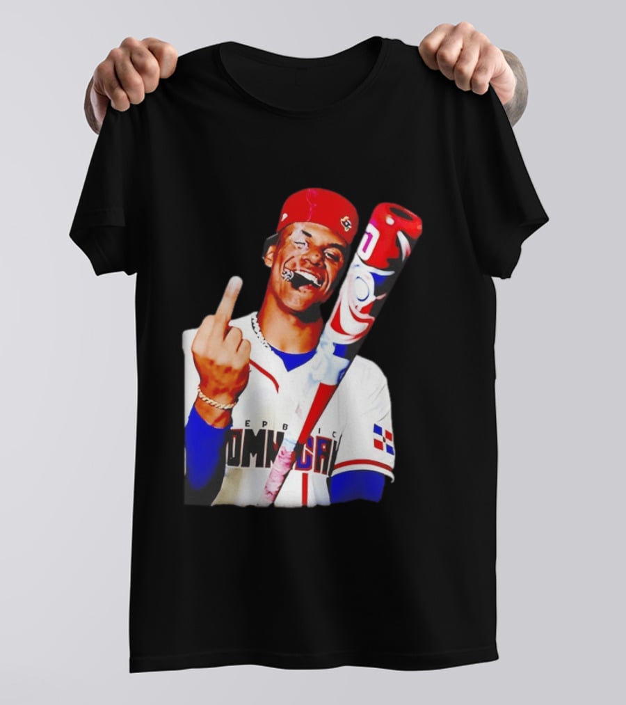 Juan Soto Dominican Republic Baseball Smoking Gesture Middle Finger T-Shirt