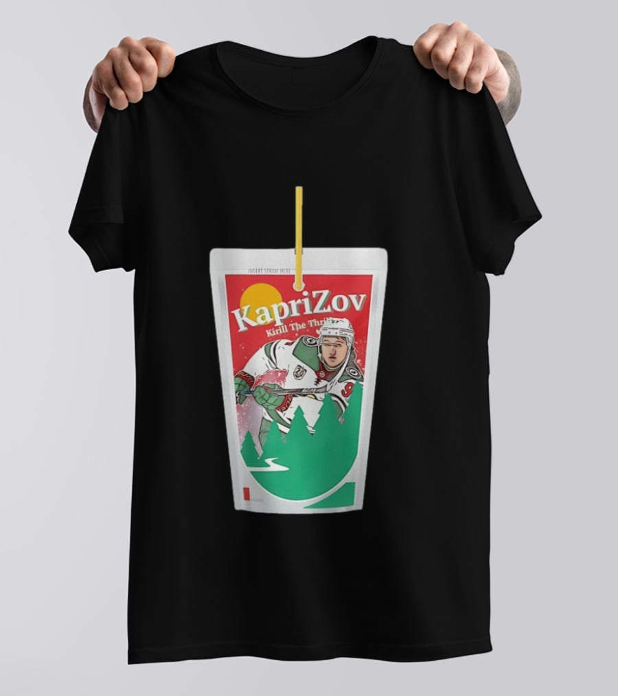 Kaprizov Kirill The Thrill Minnesota Wild Juice Box Hockey T-Shirt