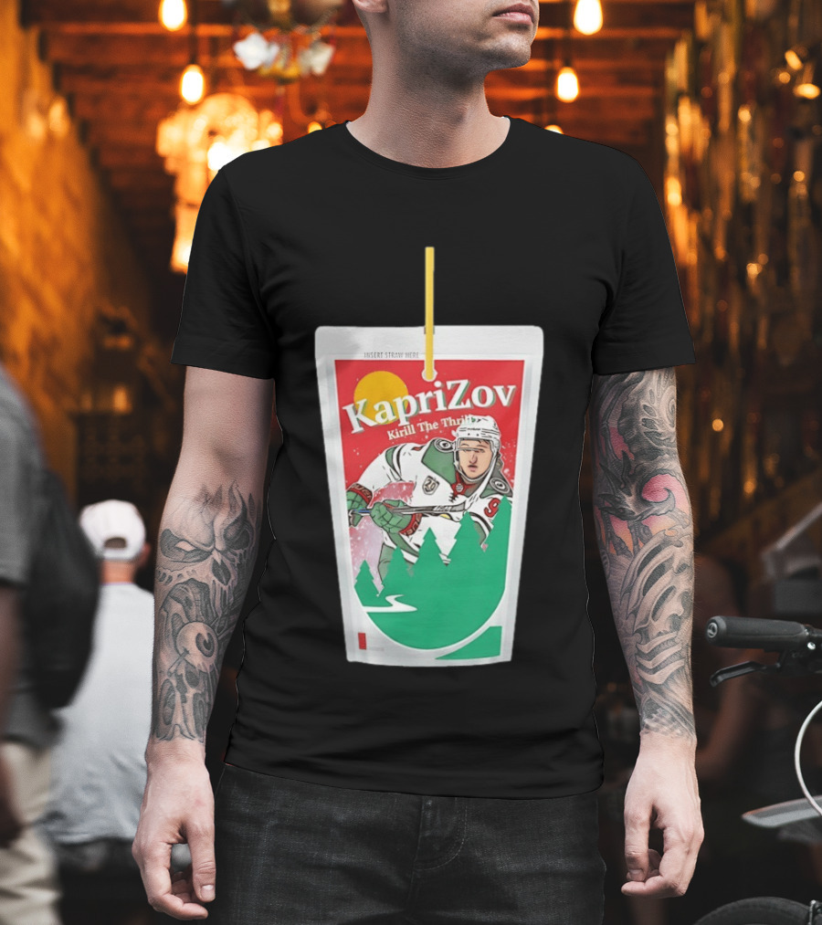 Kaprizov Kirill The Thrill Minnesota Wild Juice Box Hockey T-Shirt