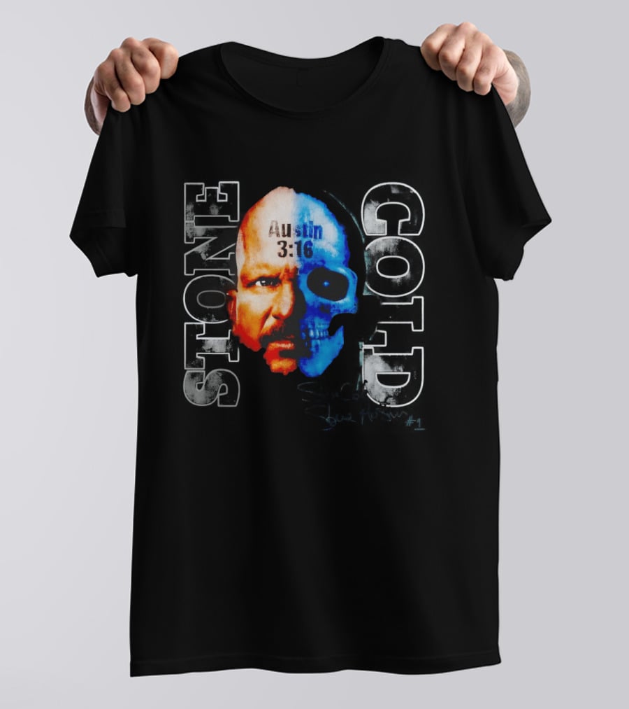 Stone Cold Steve Austin 3:16 Two Face Skull Snow Wash T-Shirt
