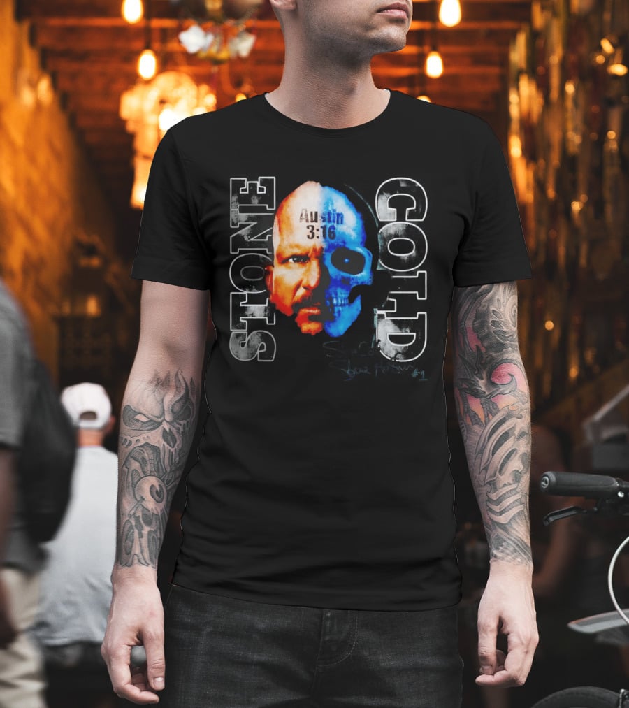 Stone Cold Steve Austin 3:16 Two Face Skull Snow Wash T-Shirt