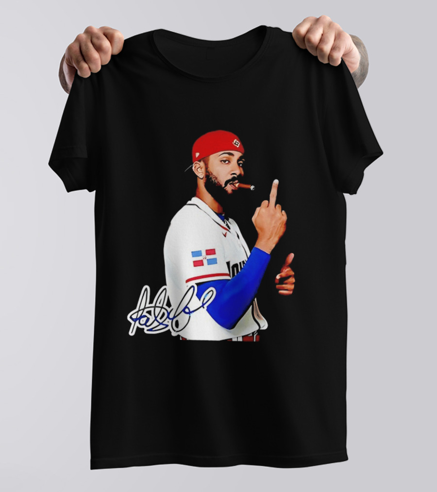 Fernando Tatis Jr San Diego Padres Smoking Middle Finger Dominican Jersey T-Shirt