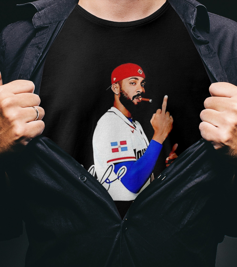 Fernando Tatis Jr San Diego Padres Smoking Middle Finger Dominican Jersey T-Shirt
