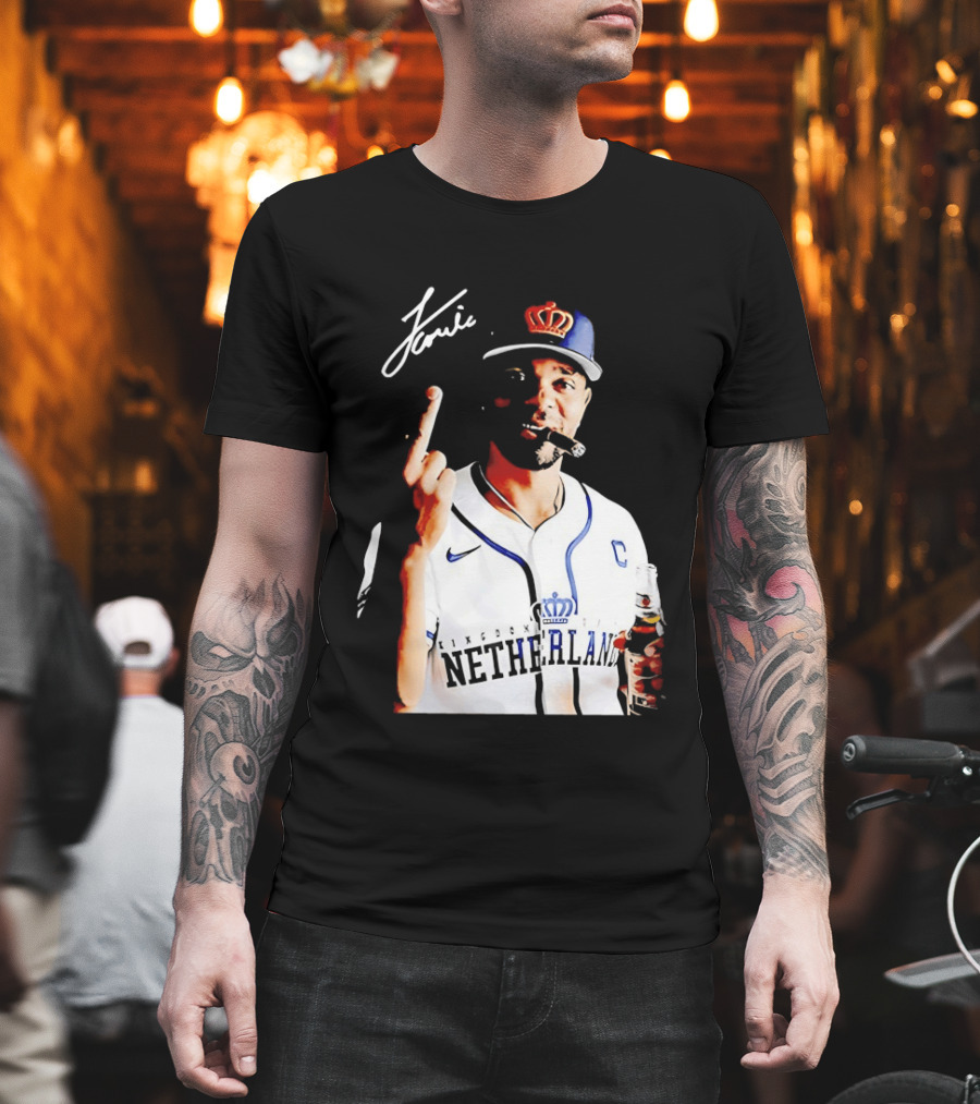 Xander Bogaerts Netherlands Baseball Smoking Gesture Middle Finger T-Shirt