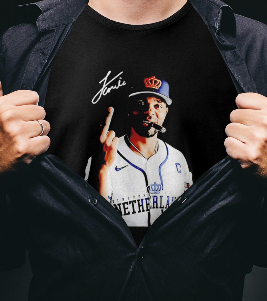 Xander Bogaerts Netherlands Baseball Smoking Gesture Middle Finger T-Shirt