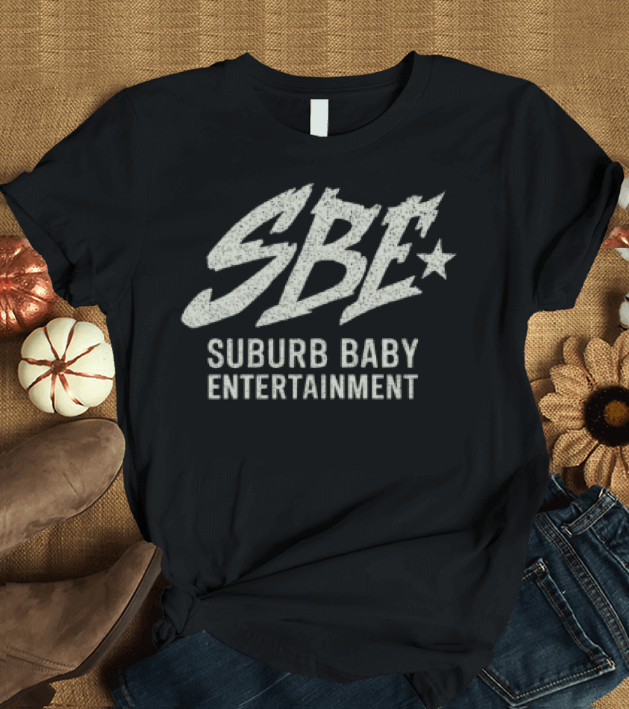 SBE Suburb Baby Entertainment Star Symbol Retro Text Style T-Shirt