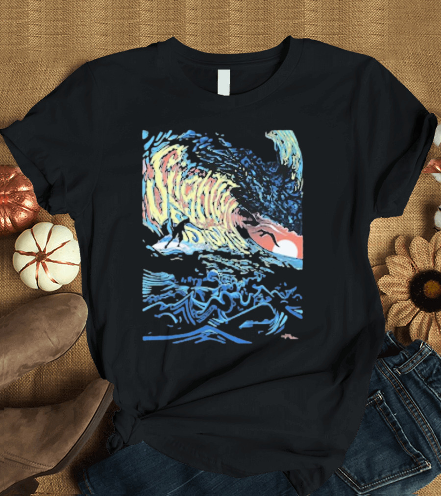 Slightly Stoopid Alders Surf Wave Sunset Sailboat Ocean Surfing T-Shirt