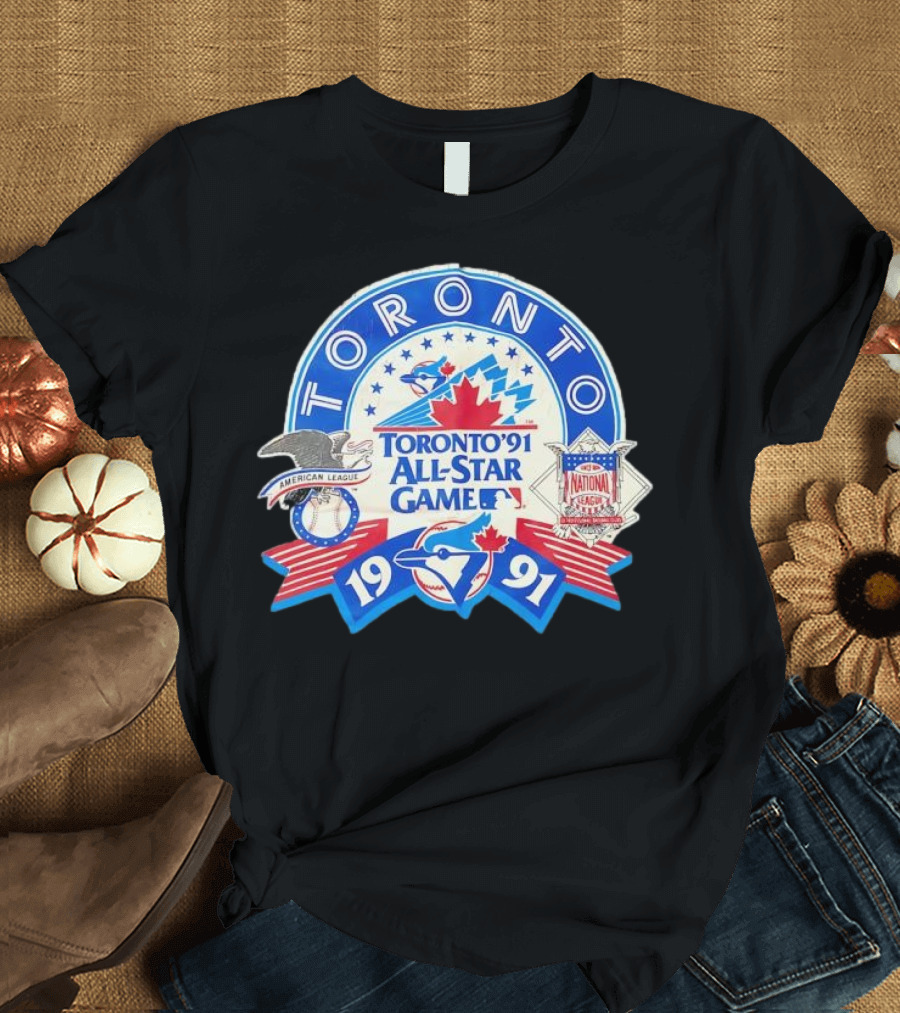 Toronto 1991 All-Star Game American League Vs National League Blue Jays Emblem T-Shirt