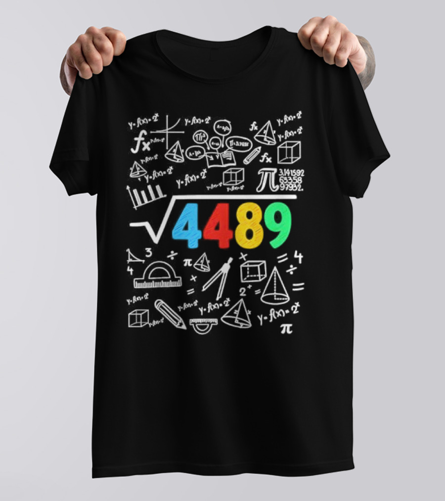 Square Root 4489 Chalkboard Math 67 Math Teacher Slang T-Shirt