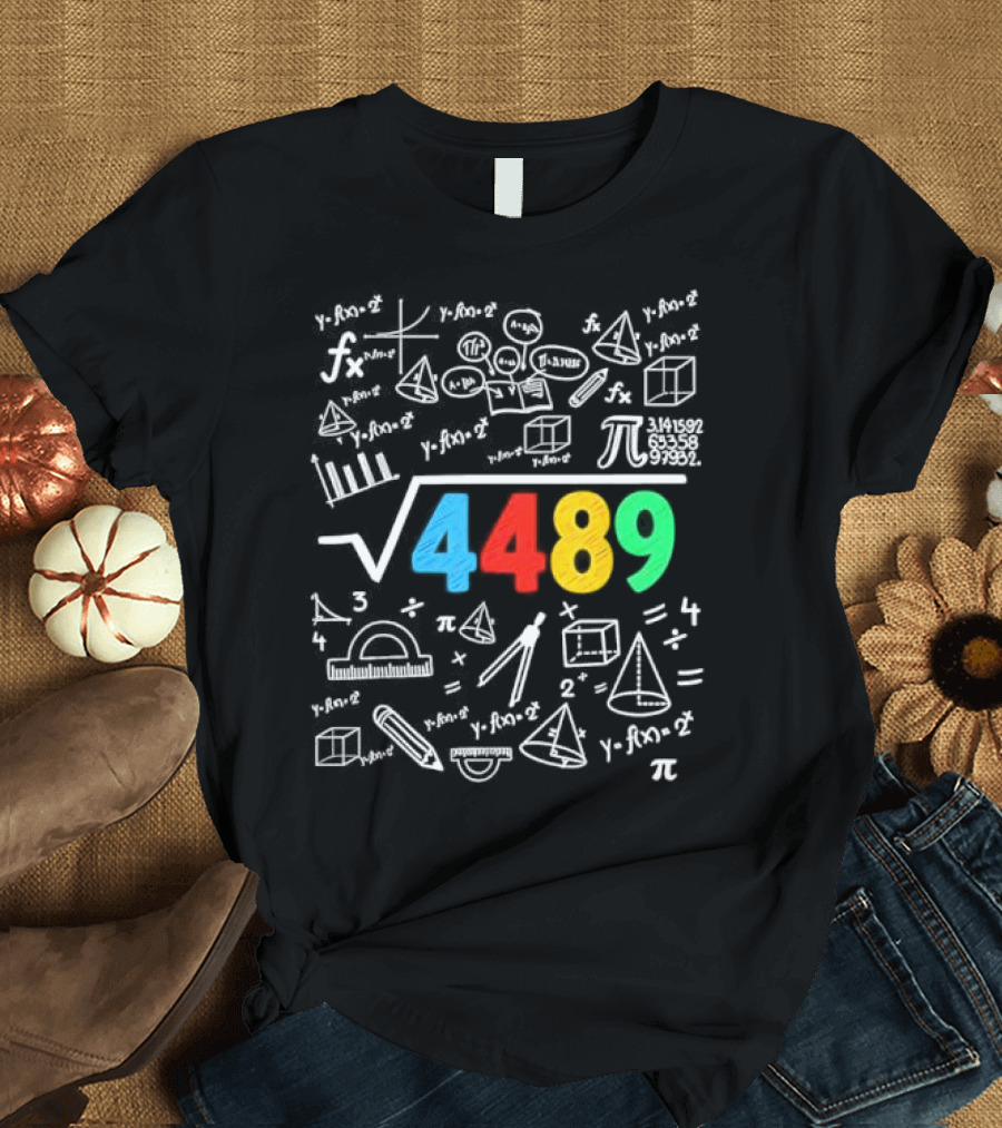 Square Root 4489 Chalkboard Math 67 Math Teacher Slang T-Shirt
