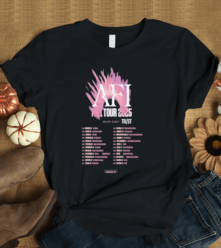 AFI Fall Tour 2025 Concert Schedule With TR/ST Dates And Locations T-Shirt