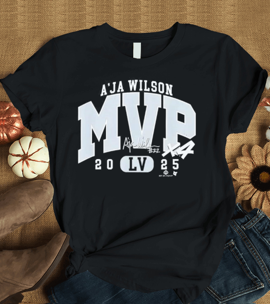 A'ja Wilson MVP 2025 LV Basketball Signature T-Shirt