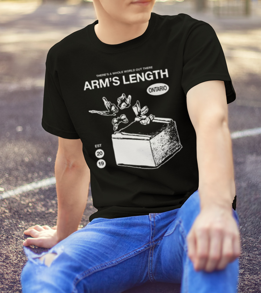 Arm's Length There's A Whole World Out There Butterfly Cube Art Set 1 T-Shirt