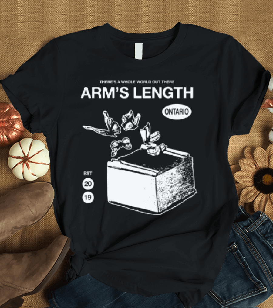 Arm's Length There's A Whole World Out There Butterfly Cube Art Set 1 T-Shirt