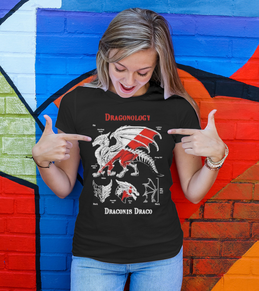 Dragonology Draconis Draco Anatomy Diagram Dragon Study T-Shirt
