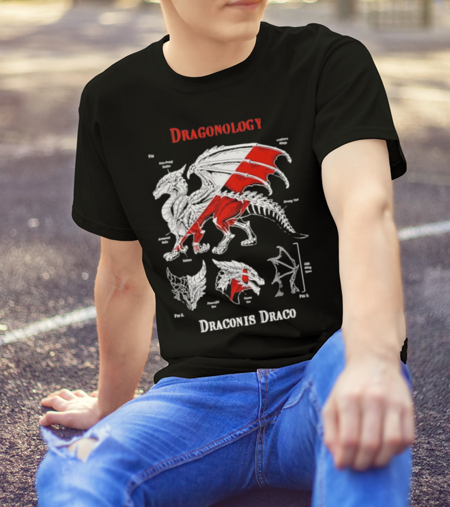 Dragonology Draconis Draco Anatomy Diagram Dragon Study T-Shirt