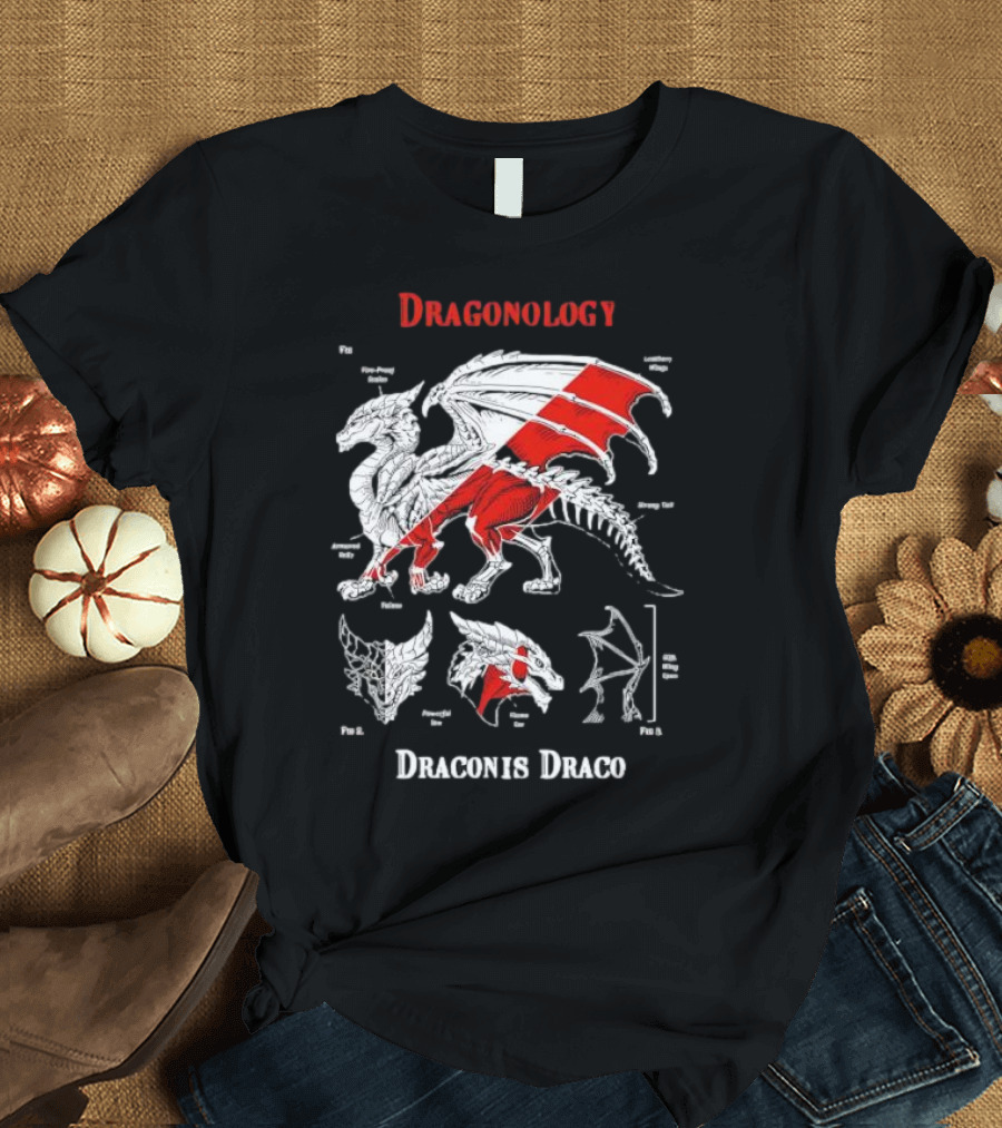 Dragonology Draconis Draco Anatomy Diagram Dragon Study T-Shirt