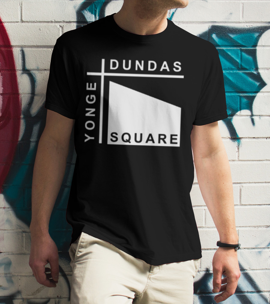 Yonge Dundas Square Toronto Landmark Icon Text T-Shirt
