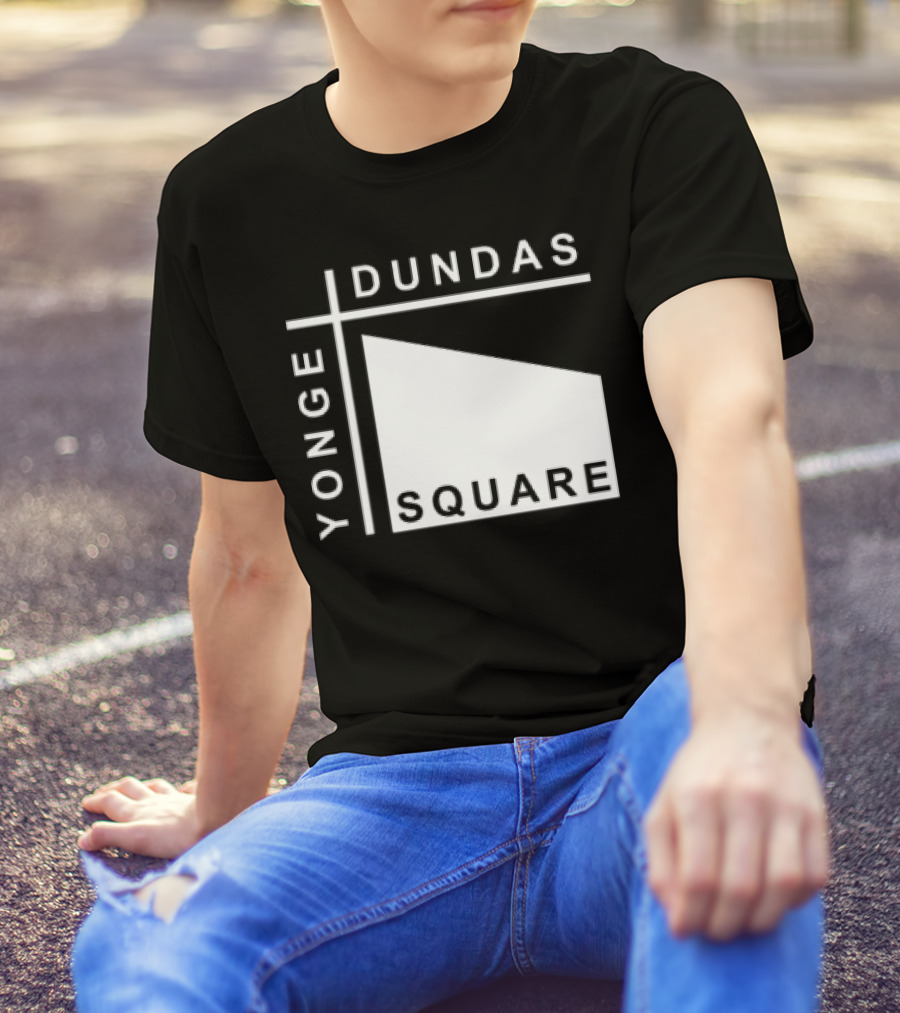 Yonge Dundas Square Toronto Landmark Icon Text T-Shirt