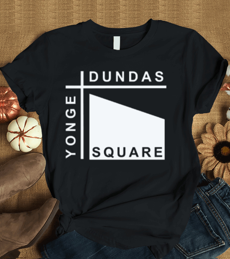 Yonge Dundas Square Toronto Landmark Icon Text T-Shirt
