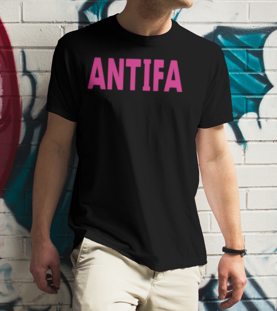 ANTIFA Bold Pink Text Carrie Milburn T-Shirt