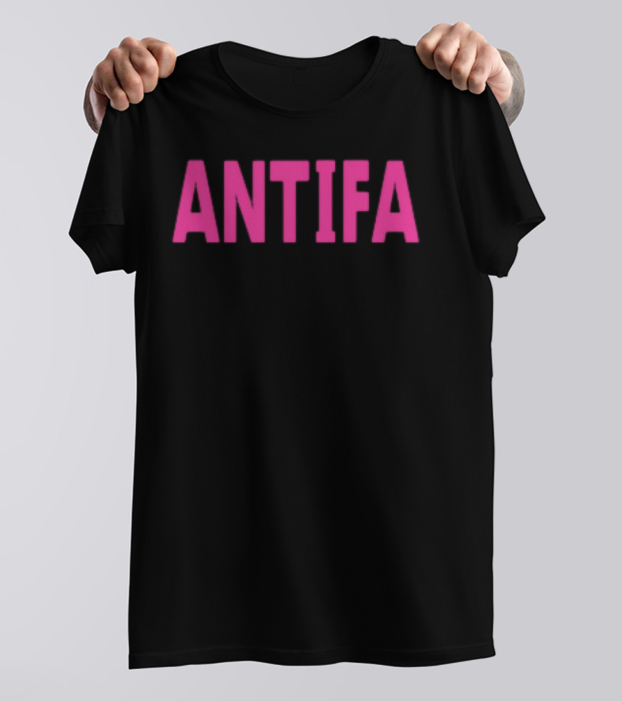 ANTIFA Bold Pink Text Carrie Milburn T-Shirt