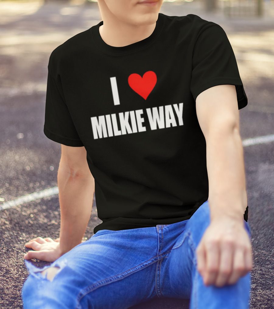 I Love Milkie Way Cute Cow Theme T-Shirt