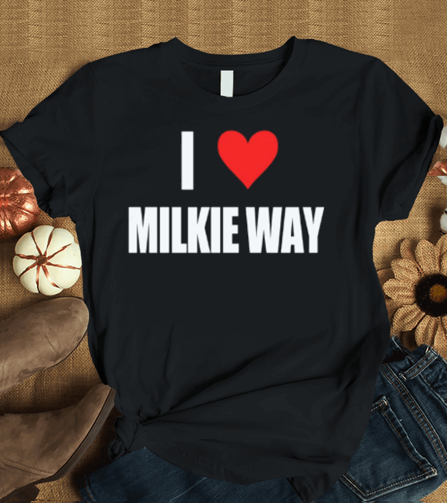 I Love Milkie Way Cute Cow Theme T-Shirt