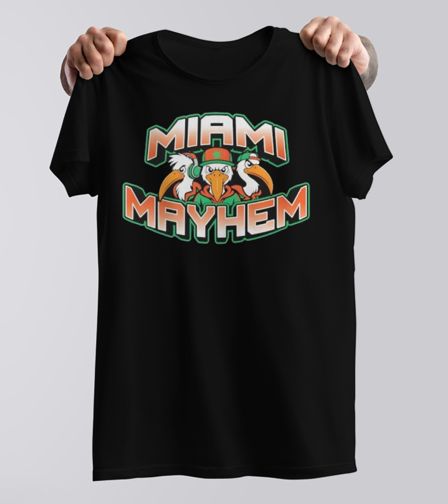 Miami Mayhem Bird Trio With Headphones And Attitude T-Shirt
