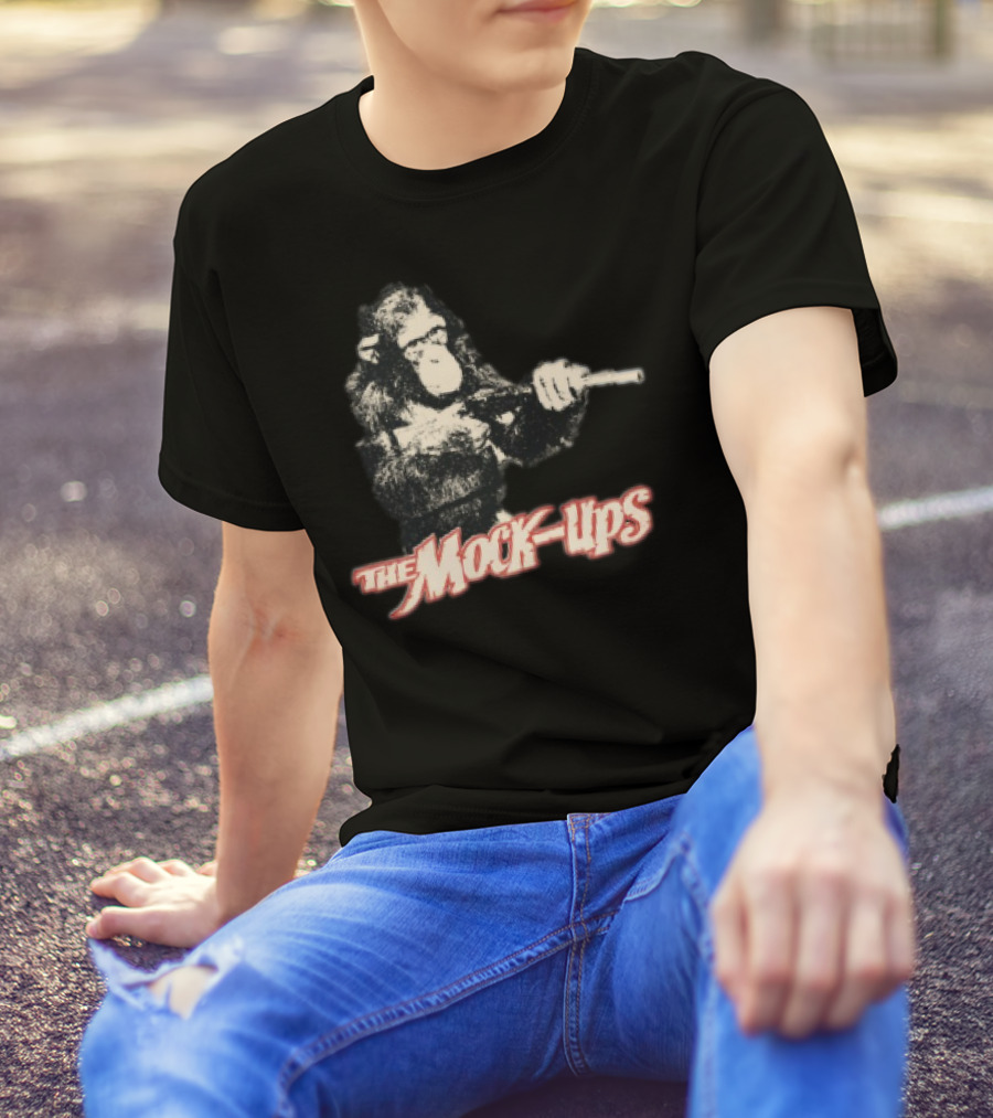 The Mock Ups Monkey Holding Toy Gun T-Shirt