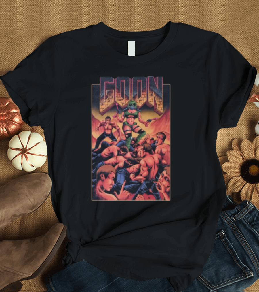 Goon Comic Style Muscle Battle Retro Graphics T-Shirt