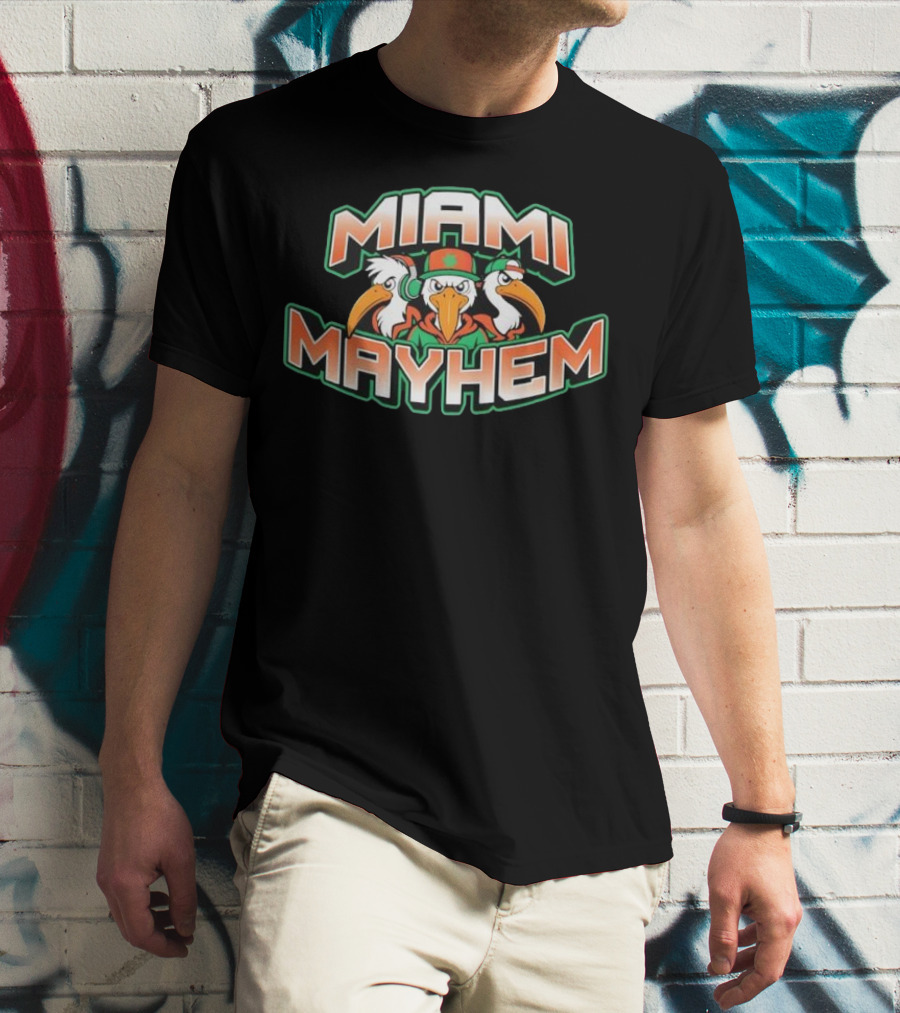 Miami Mayhem Three Birds Hip Hop Style T-Shirt