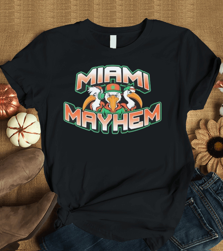 Miami Mayhem Three Birds Hip Hop Style T-Shirt