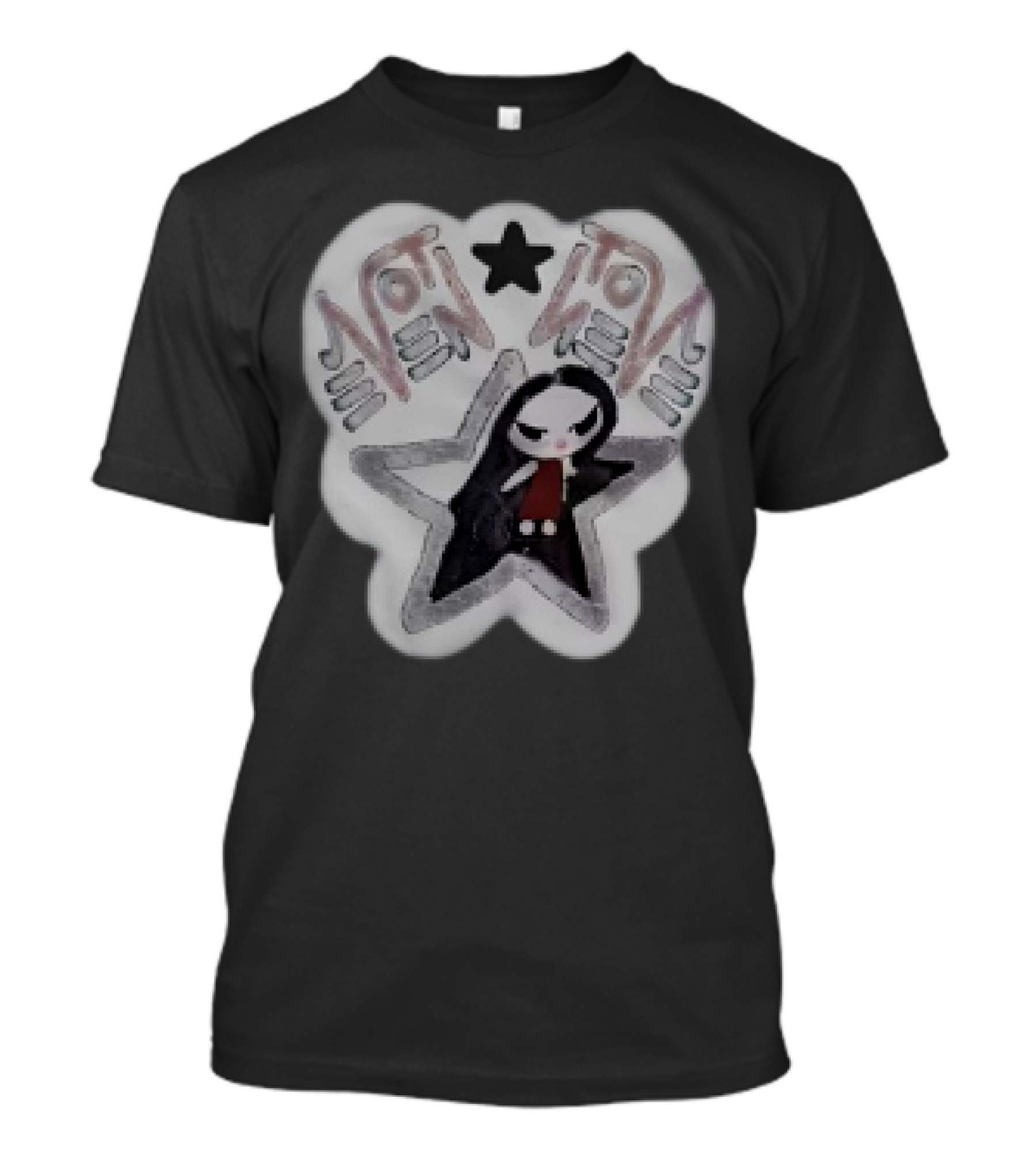 Not Even Emily Gothic Star Character Patch T-Shirt
