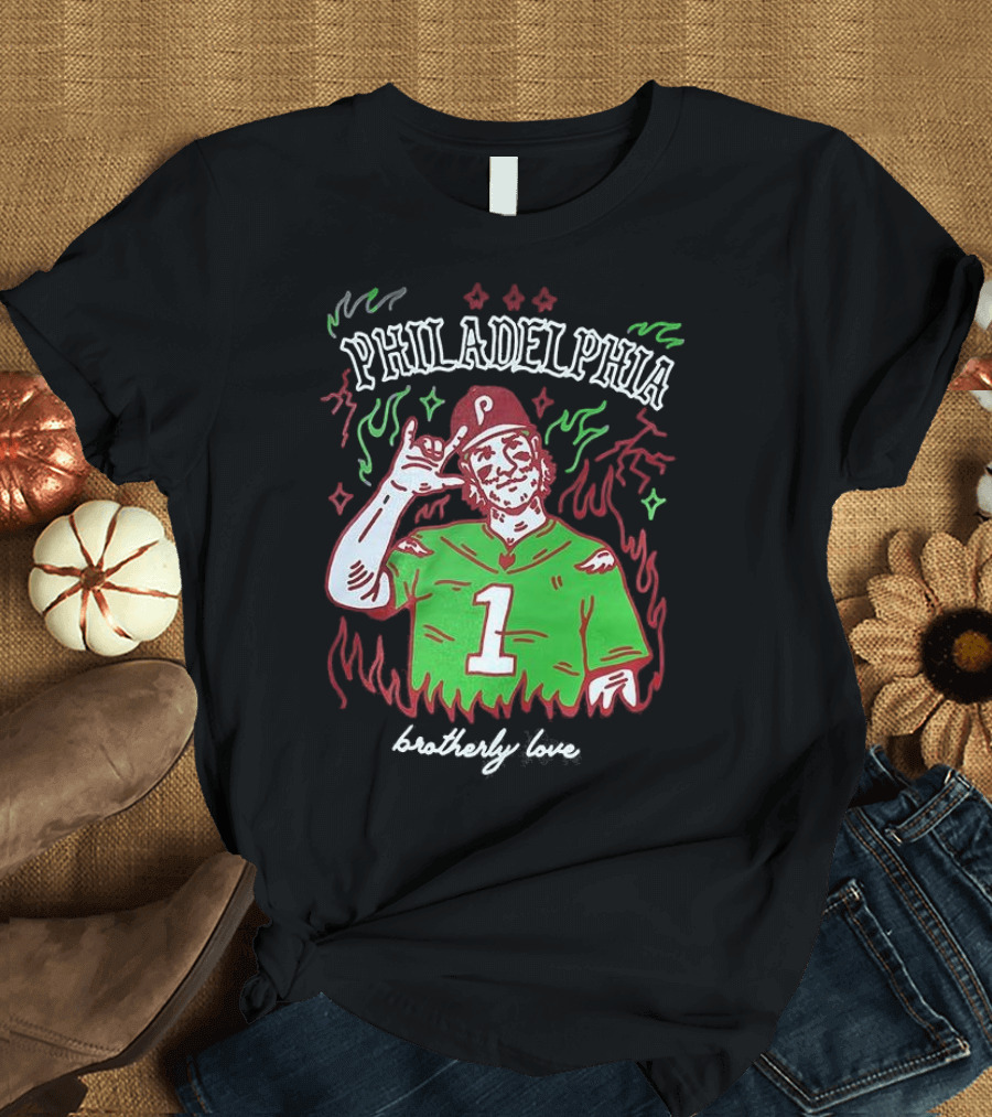 Philadelphia Phillies Bryce Harper Brotherly Love Baseball T-Shirt