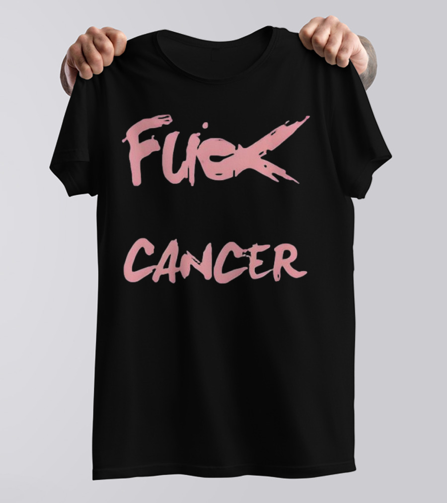 Daren Bates Fuck Cancer Pink Bold Statement T-Shirt