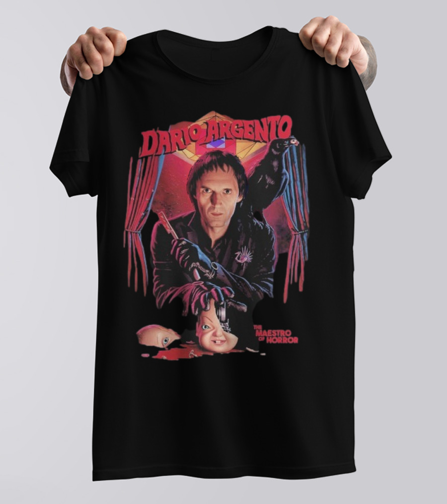 Dario Argento The Maestro Of Horror With Dark Raven And Creepy Doll Head T-Shirt