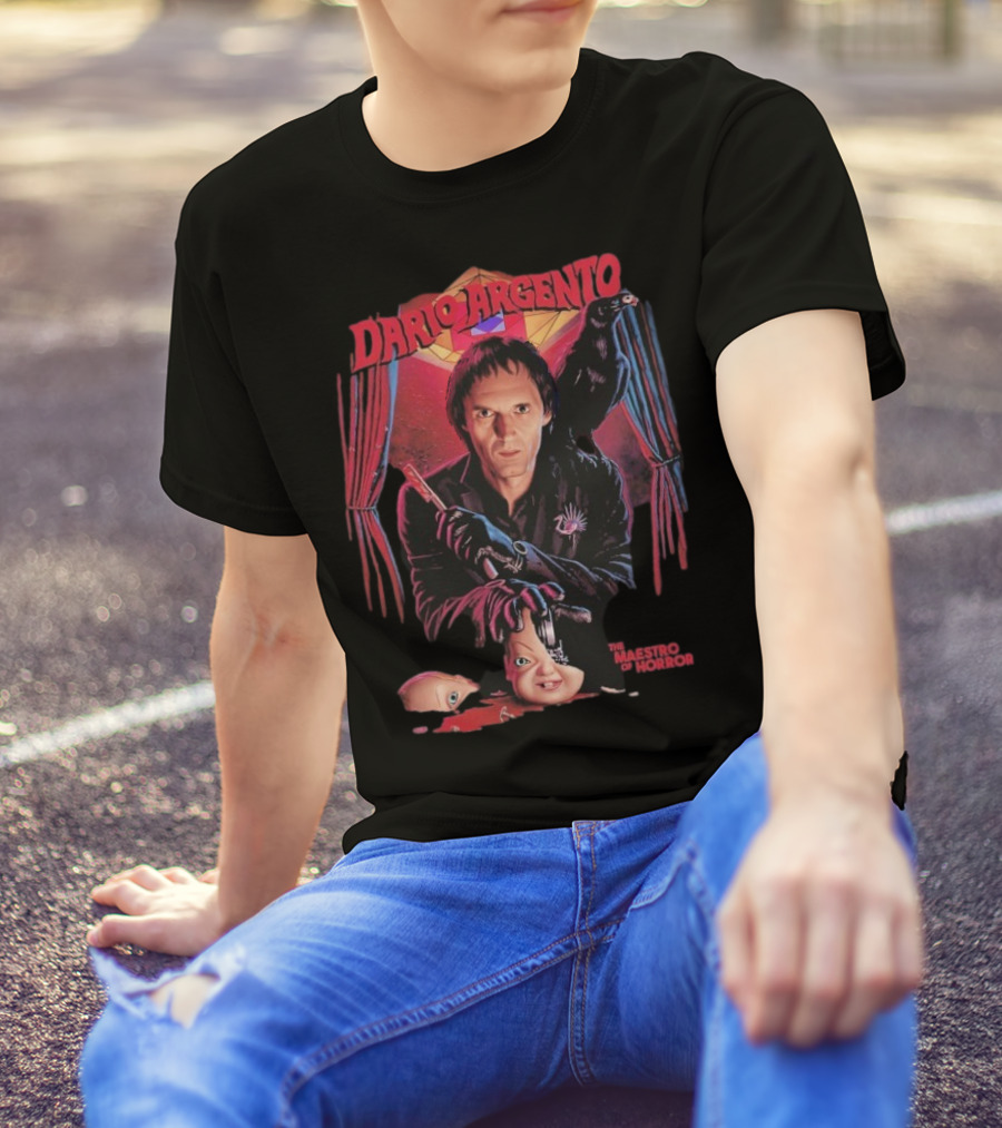 Dario Argento The Maestro Of Horror With Dark Raven And Creepy Doll Head T-Shirt