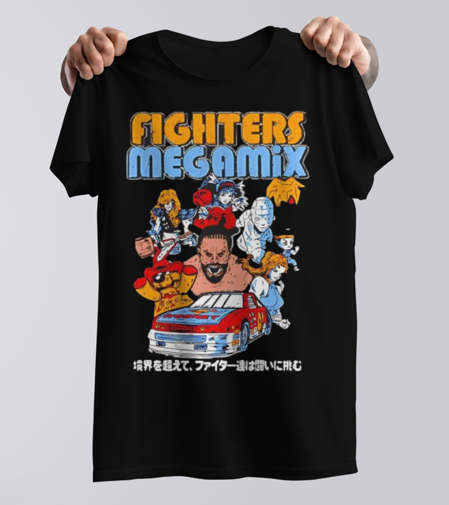Fighters Megamix 1996 Video Game Classic Characters And Car Japan Edition T-Shirt